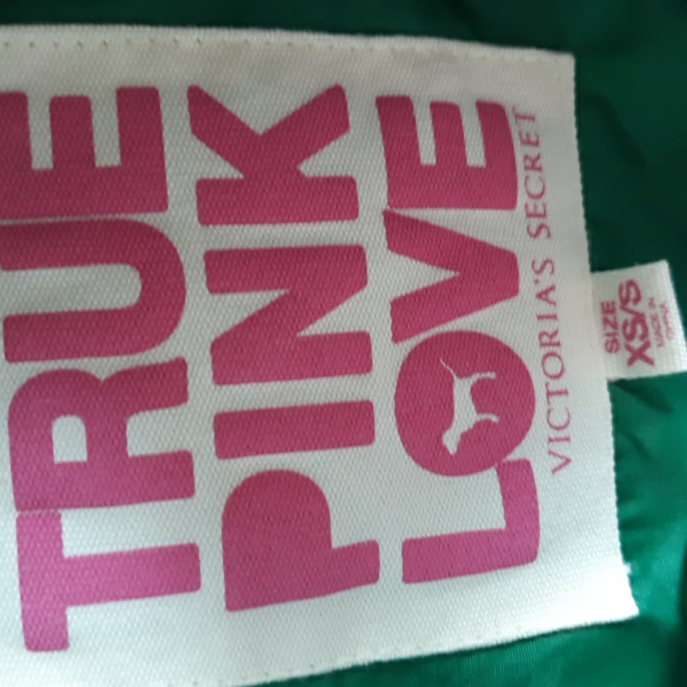 Vintage Green Pink Victoria's Secret Puffer Vest - Picture 2 of 5